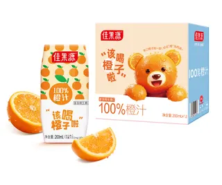 佳果源 100%橙汁200ml*12礼盒装