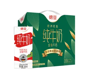 德亚欧洲优选（黄金奶源带）全脂牛奶200ml*10礼盒