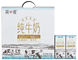 简爱纯牛奶200ml*12