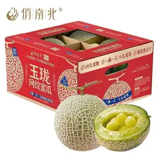 俏南北-玉珑网纹瓜礼盒（4枚装）14斤网纹蜜瓜