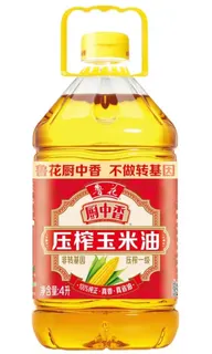 鲁花厨中香压榨玉米油4L