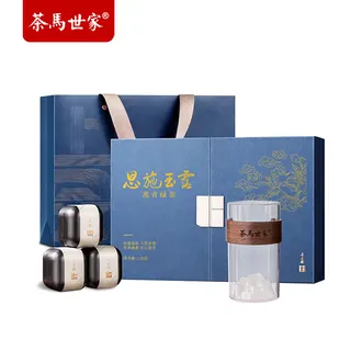 茶马世家一级恩施玉露上上品蓝小罐茶120g+观山杯