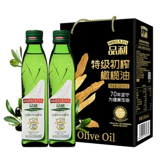 品利西班牙原装进口橄榄油250*2礼盒装